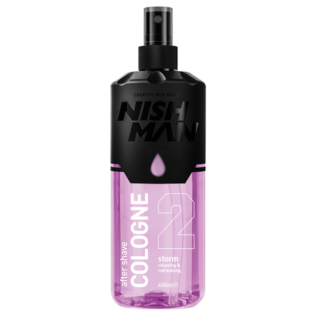 NISHMAN 02 After Shave Cologne 70° Alkohol desinfizierend - Storm 400 ml XL