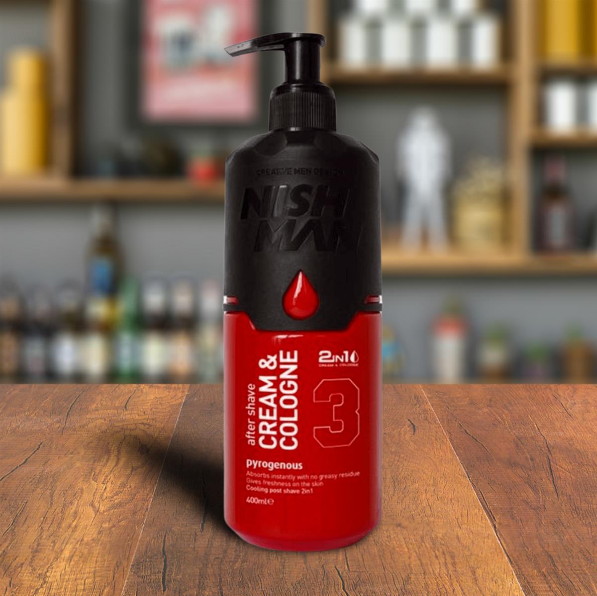 NISHMAN 03 After Shave Cream & Cologne - Pyrogenous 400 ml XL