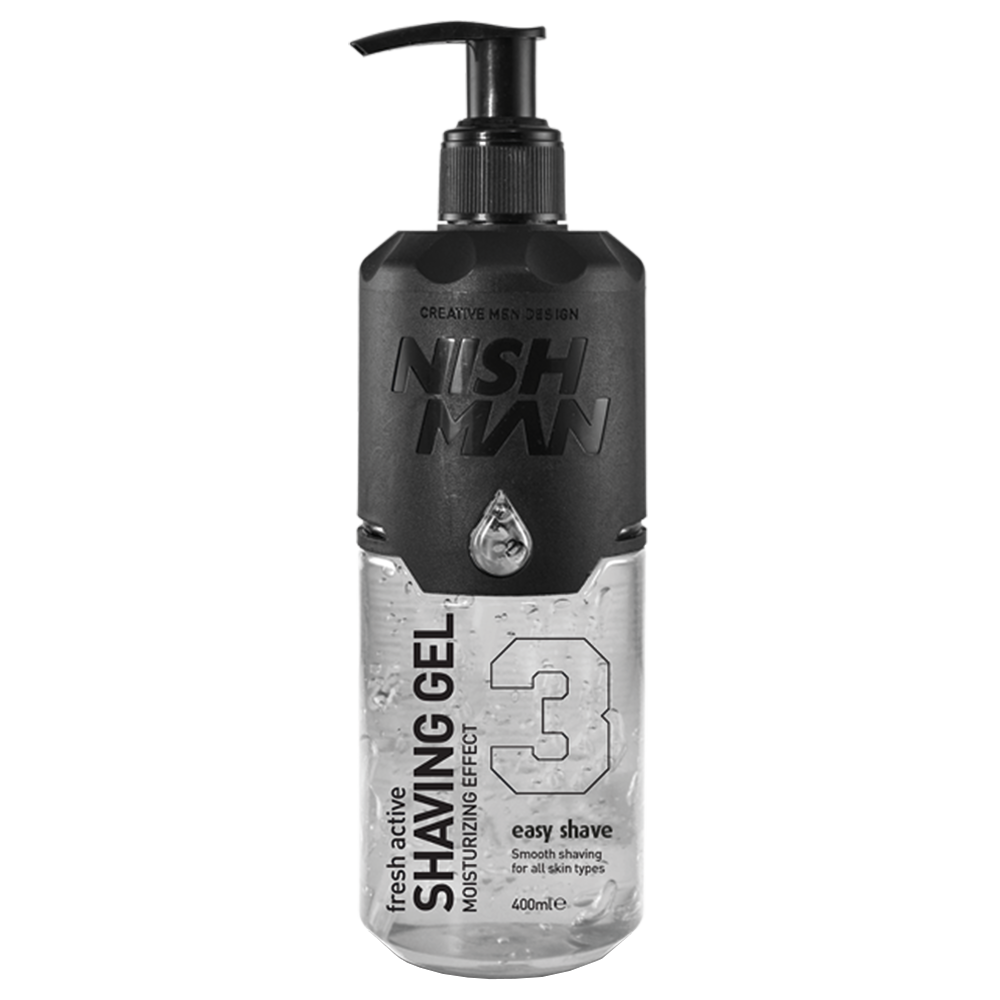 NISHMAN Shaving Gel 3 Fresh Active Rasiergel Easy Shave 400 ml