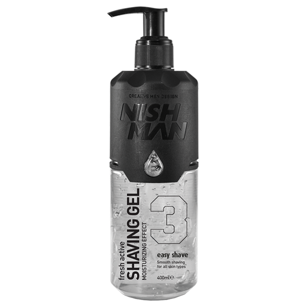 NISHMAN Shaving Gel 3 Fresh Active Rasiergel Easy Shave 400 ml