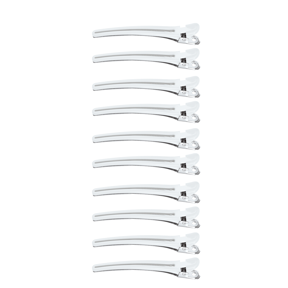 Comair Haarclips Plastik/Aluminium 10St  weiss 95mm