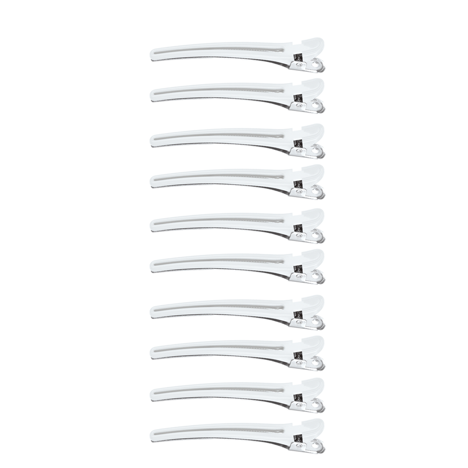 Comair Haarclips Plastik/Aluminium 10St  weiss 95mm