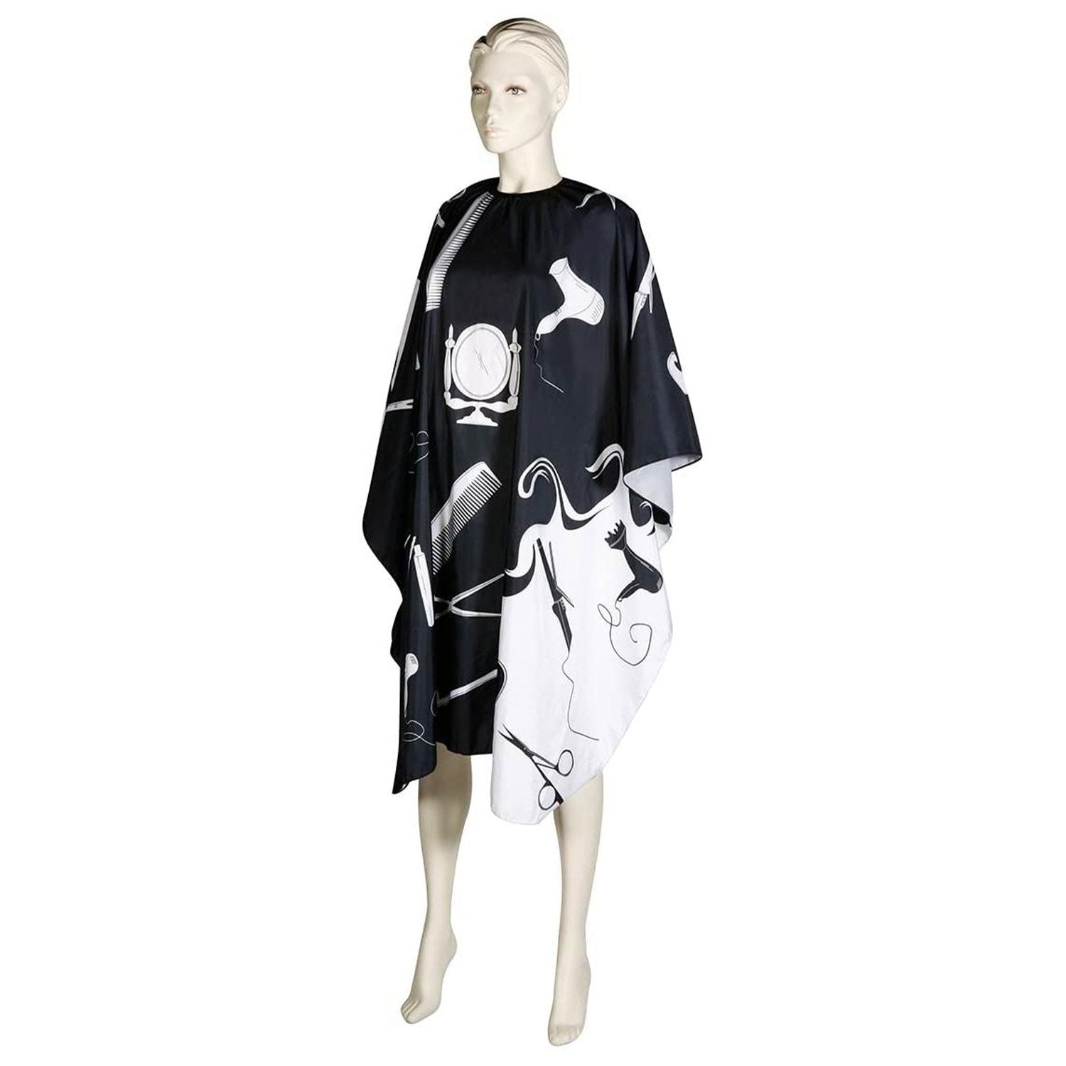 Comair Umhang Hairworld 135x143cm m. Hakenverschluss sz/weiß Polyester