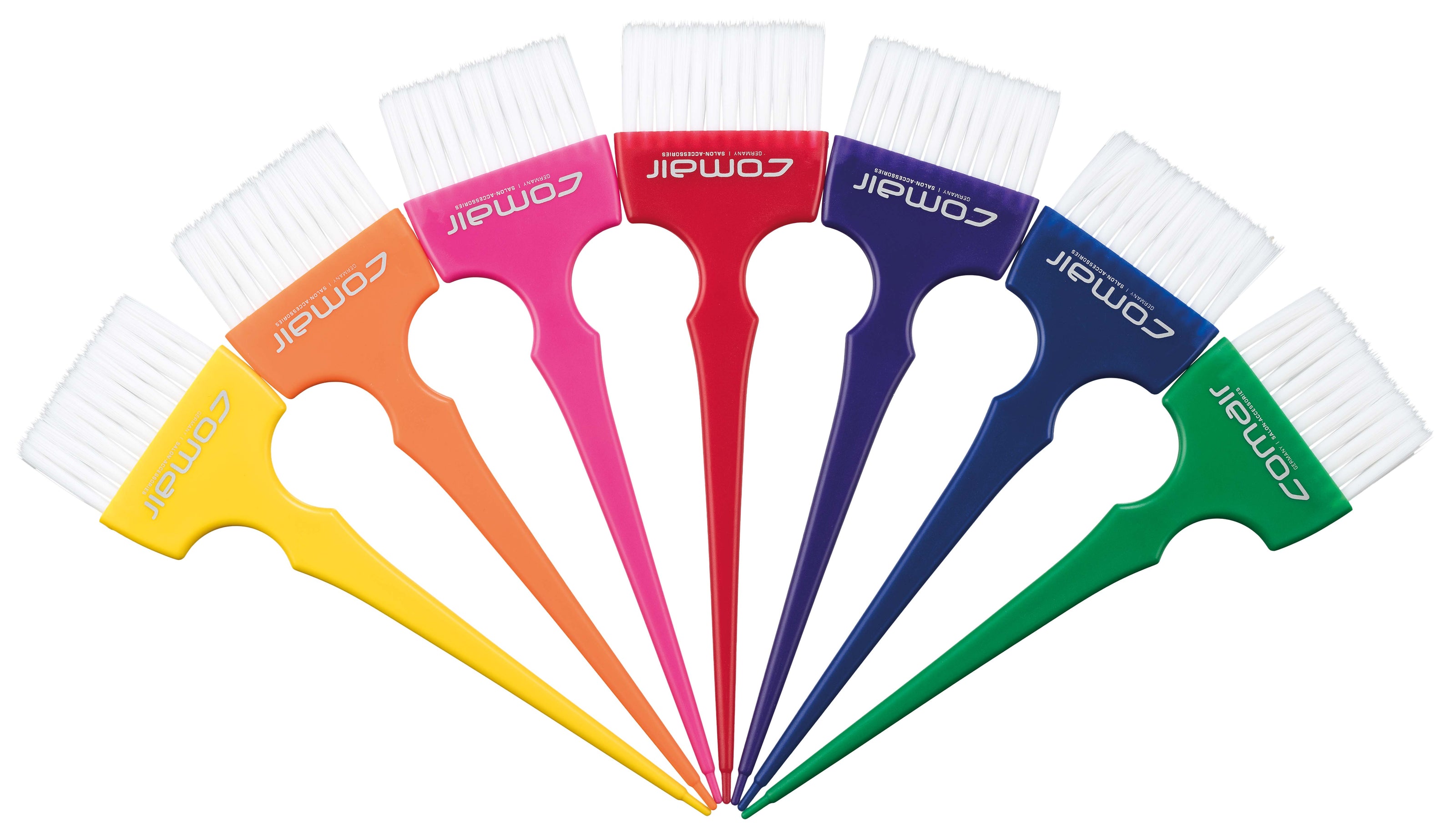 Comair Färbepinselset Rainbow Large/Breit 7tlg. bunt m.weißen weichen Nylonbrst.