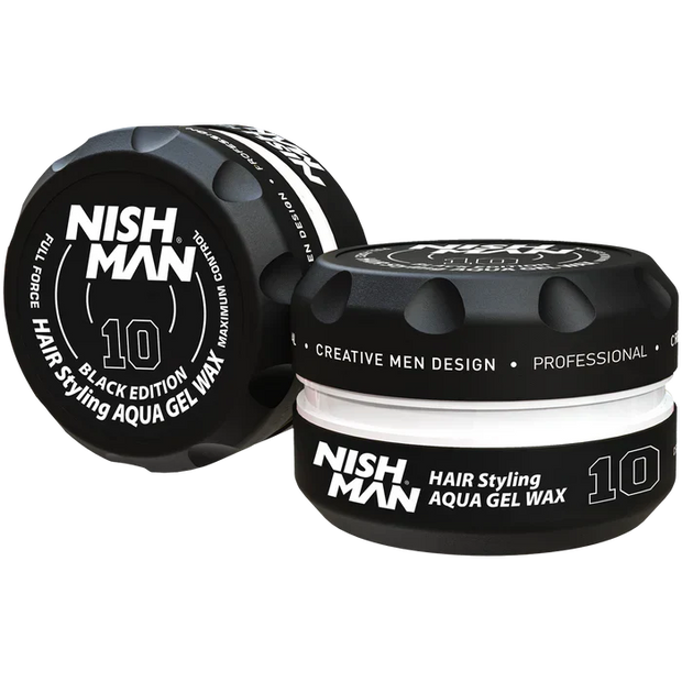 NISHMAN Nr. 10 Hair Styling Aqua Wax Sport Schwarz 150 ml