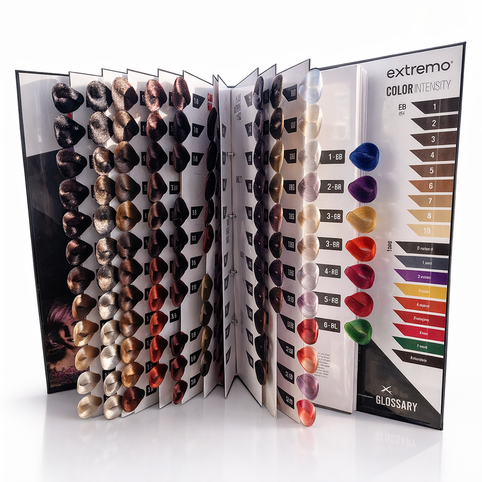 Extremo Farbkarte mit echten Haarträhnen,Technical Tools Color Chart