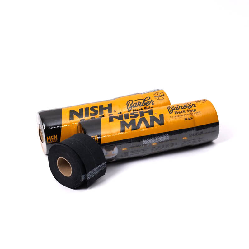 NISHMAN Professional Halsschutzkrause schwarz Barber Black Neck Paper 1 Stange 5 x 100 Stk.