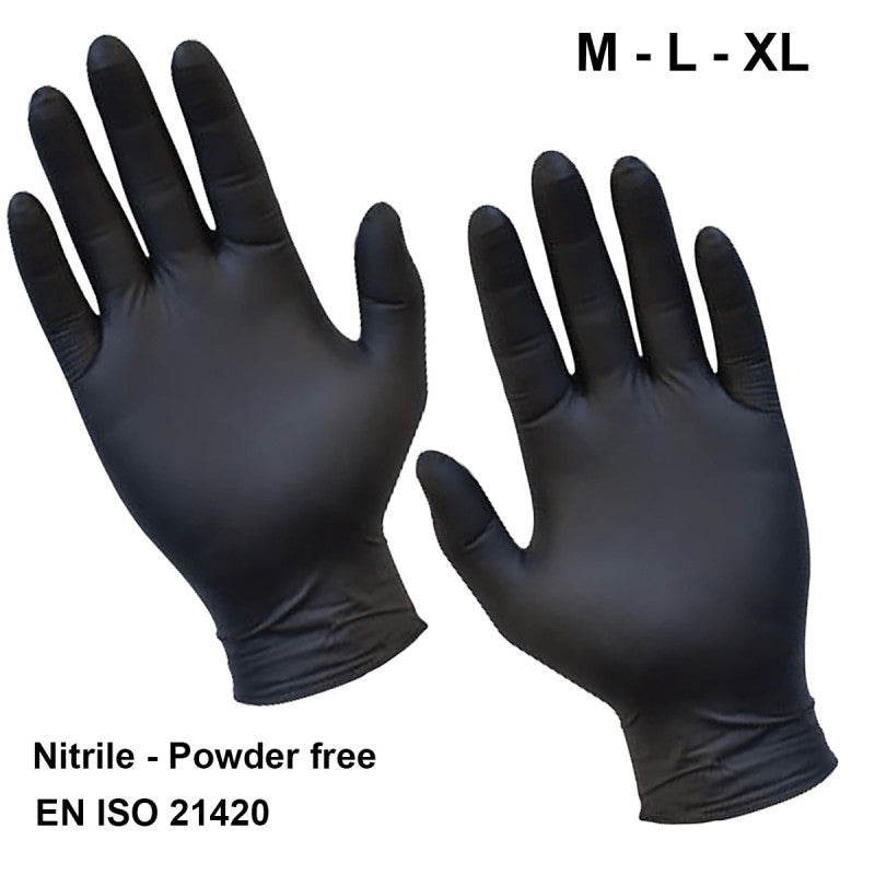 Black Nitril Handschuhe 100er Box puderfrei Gr. M