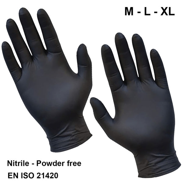 Black Nitril Handschuhe 100er Box puderfrei Gr. M