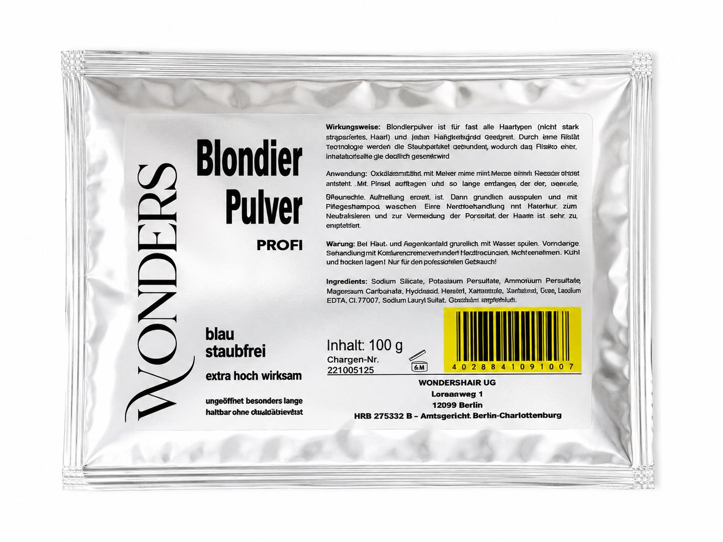 WONDERS Profi Blondierpulver Blau staubfrei – 100 g